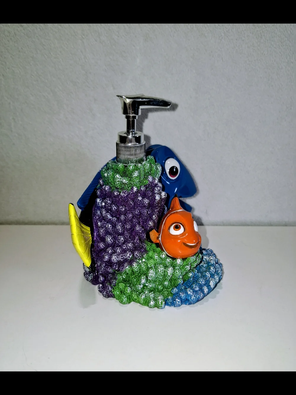 Rare Disney Blue Dory and Orange Nemo  Soap Dispenser